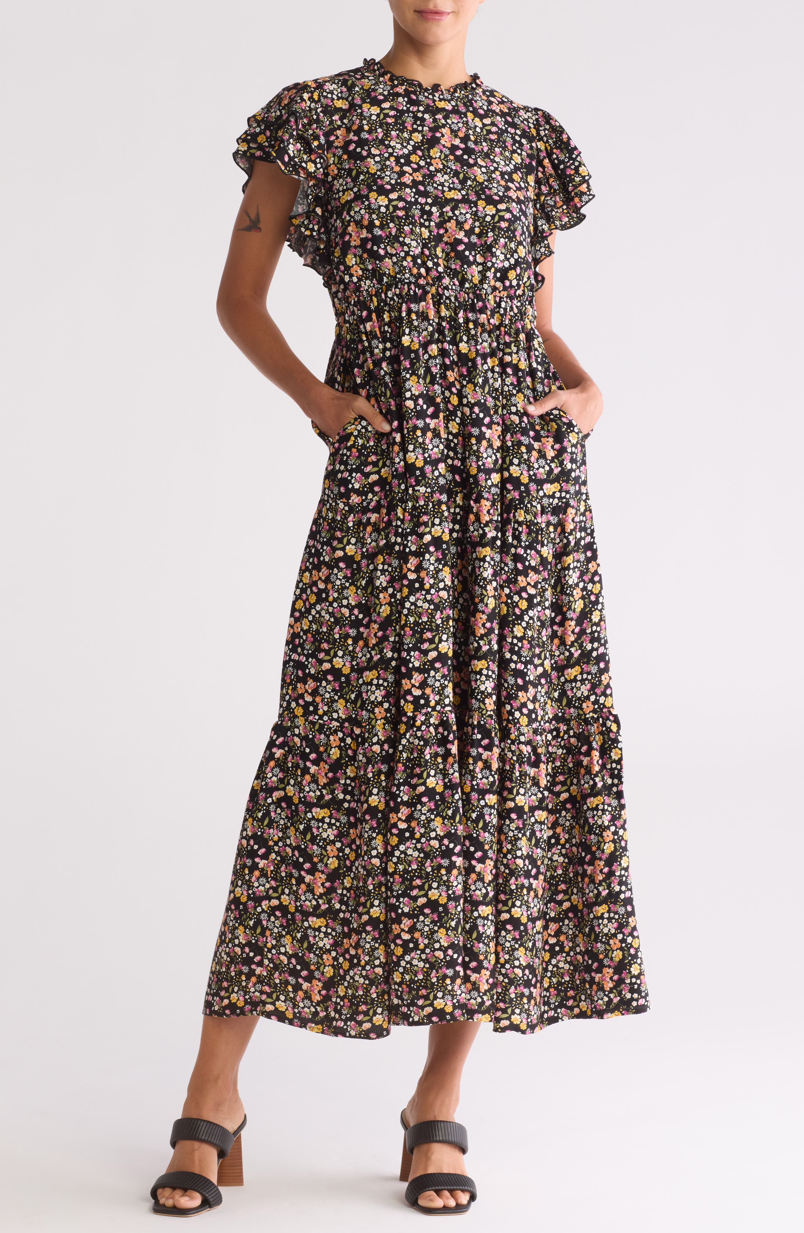 BY DESIGN Fatima Ruffled Tiered Maxi Dress