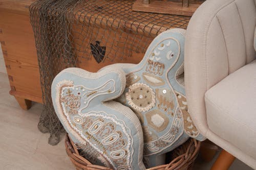 C & F Home C&f Home Beaded Seahorse Coastal Embellished Accent Shaped Pillow In Gray