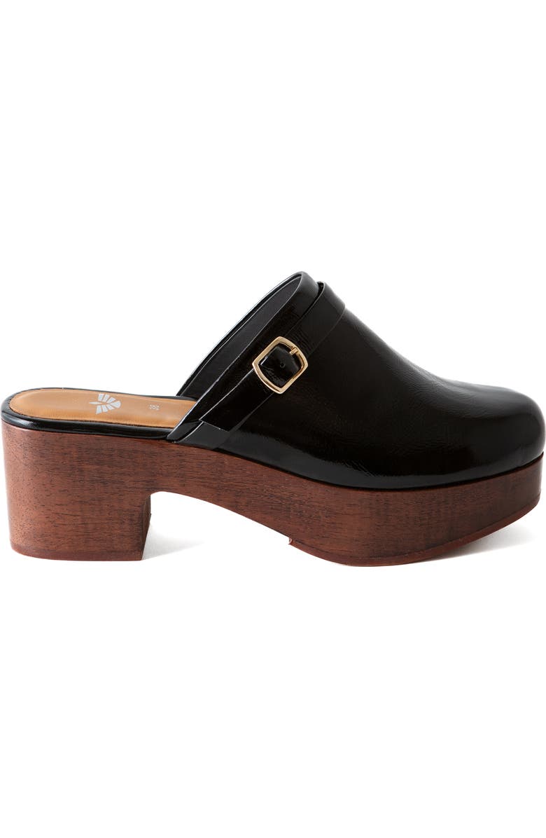 Fortress Abby Platform Clog, Alternate, color, Black Crinkle Patent