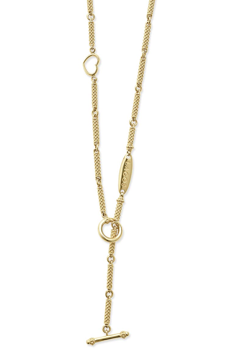 Superfine Signature Caviar Diamond V Link Necklace, Alternate, color, GOLD DIAMOND