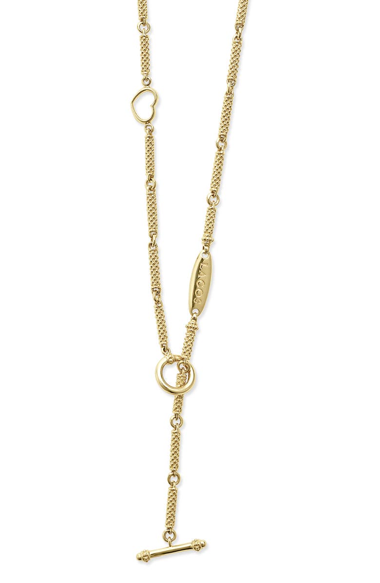 LAGOS Superfine Signature Caviar Diamond V Link Necklace, Alternate, color, Gold Diamond