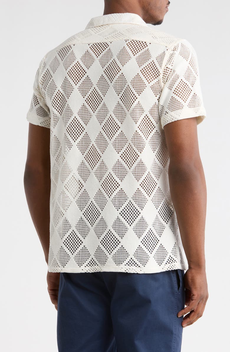 T.R. PREMIUM Modern Fit Textured Camp Shirt, Alternate, color, Cream