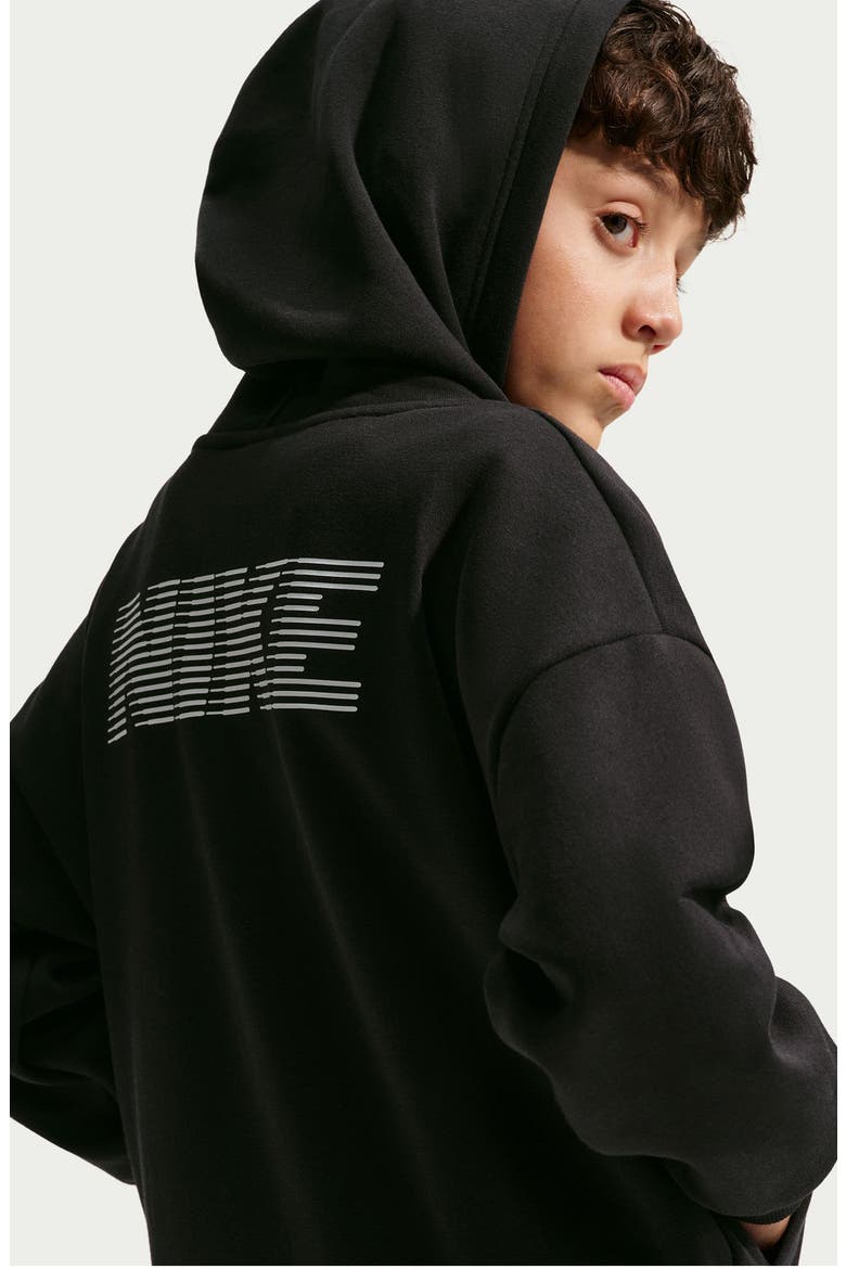 Kids' Nike Dri-FIT Graphic Hoodie, Alternate, color, BLACK/ WHITE
