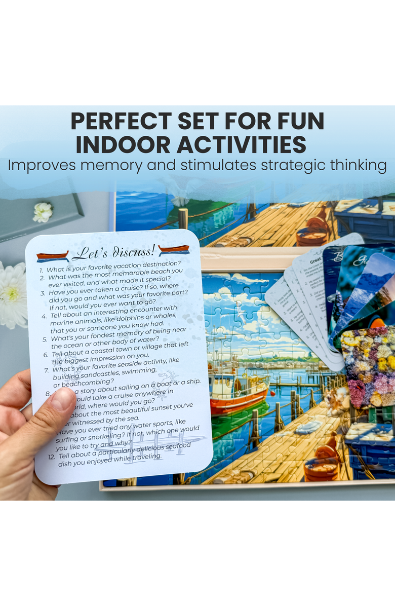 Quokka 100-Piece Cognitive Activity Puzzles - Large Piece Jigsaw Puzzle Set for Seniors, Alternate, color, Travel Memories