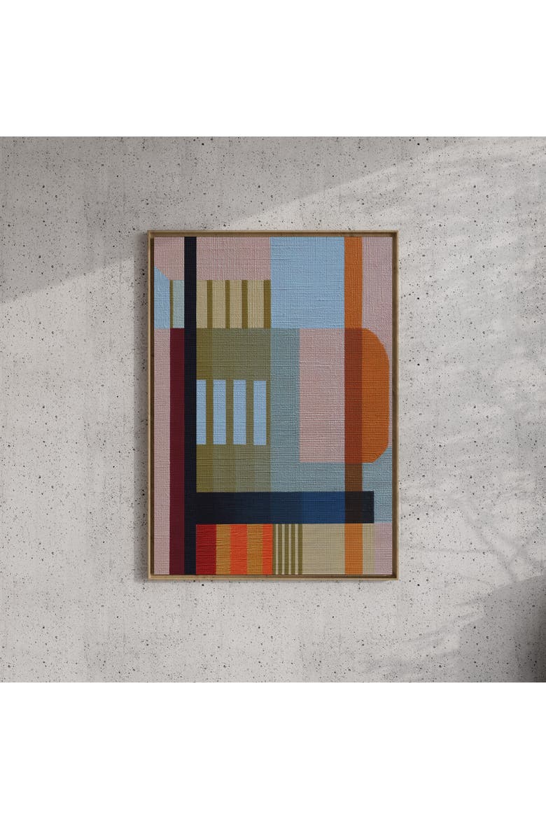 Woven Perspectives No. 01 Geometric Abstract Art Print, Alternate, color, Black Frame - 12x16