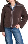 Levi's Floral Print Faux Shearling Bomber Jacket