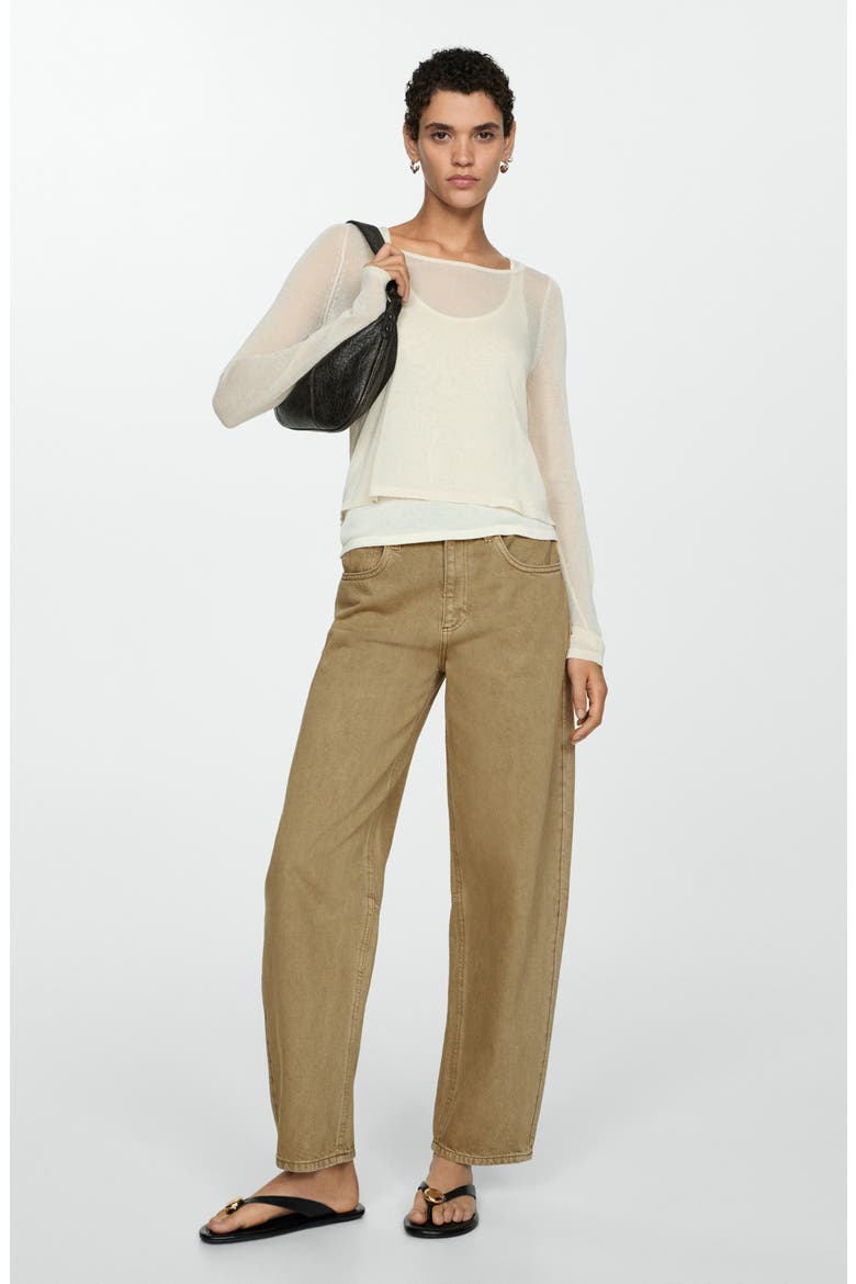 High Waist Slouchy Barrel Jeans, Alternate, color, KHAKI GREEN