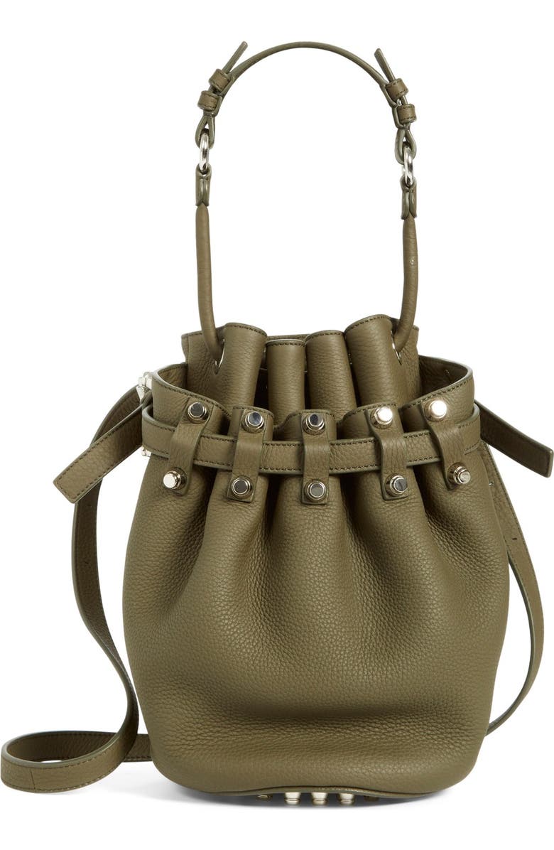 Alexander Wang 'Small Diego - Nickel' Leather Bucket Bag, Main, color,