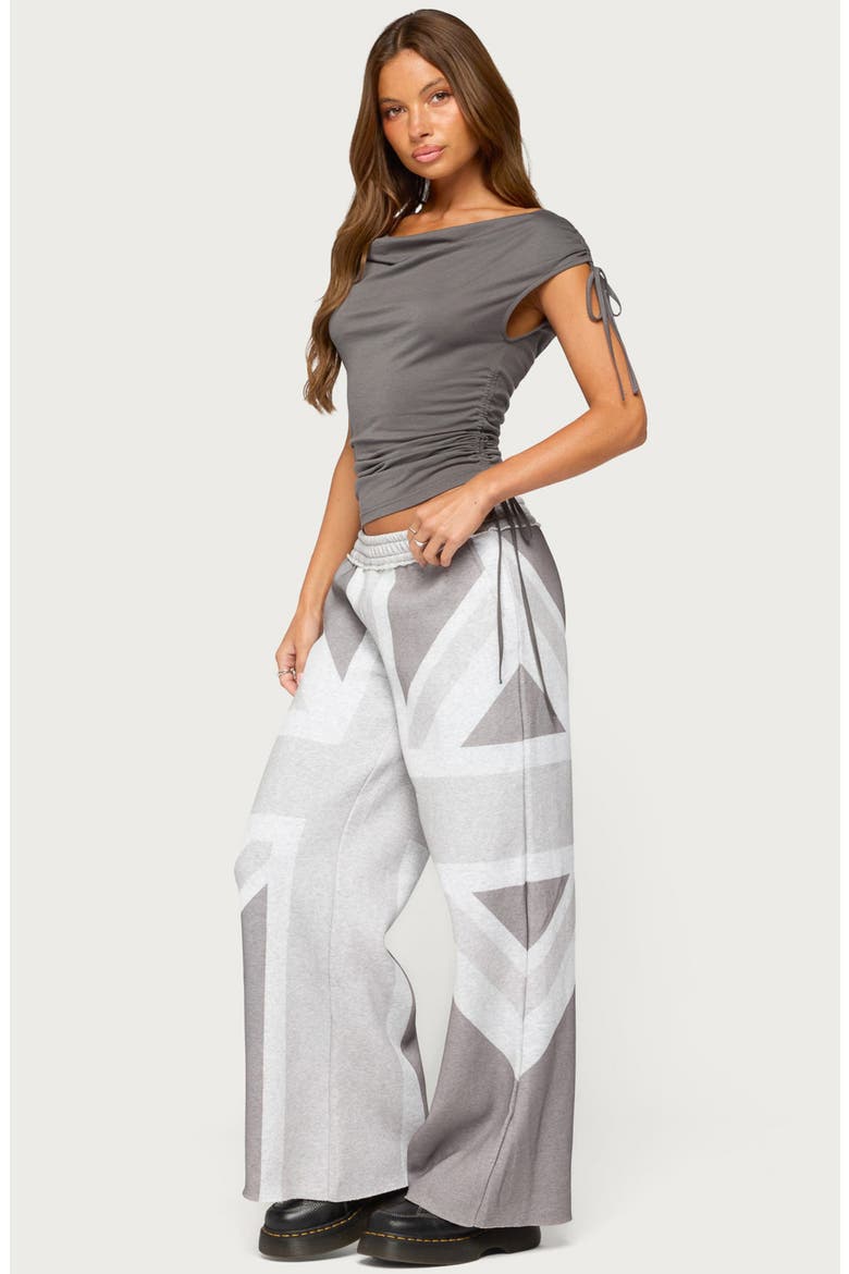 Royan Cowl Neck Drawstring Top, Alternate, color, DARK-GRAY