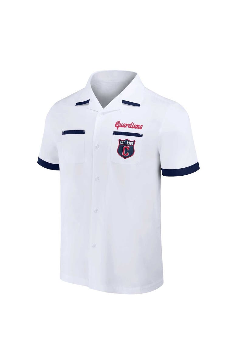 Darius Rucker Collection by Fanatics Men's Darius Rucker Collection by Fanatics  White Cleveland Guardians Bowling Button-Up Shirt, Alternate, color, White