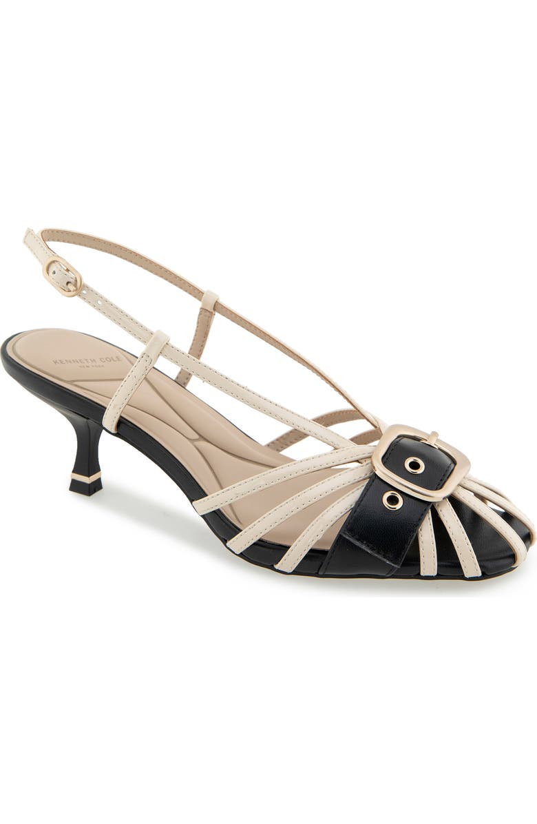 Kenneth Cole Glenda Slingback Sandal, Main, color, Sand/Black Patent
