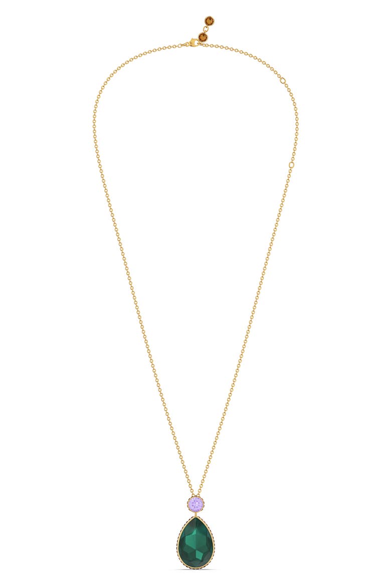 Orbita Crystal Pendant Necklace, Main, color, GREEN