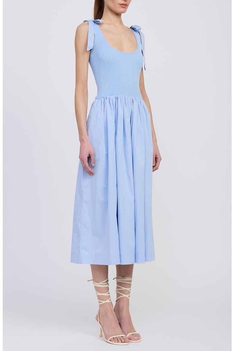 Wren Mixed Media Midi Sundress, Alternate, color, BLUE