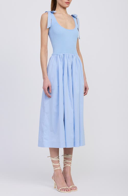 En Saison Wren Mixed Media Midi Sundress In Blue