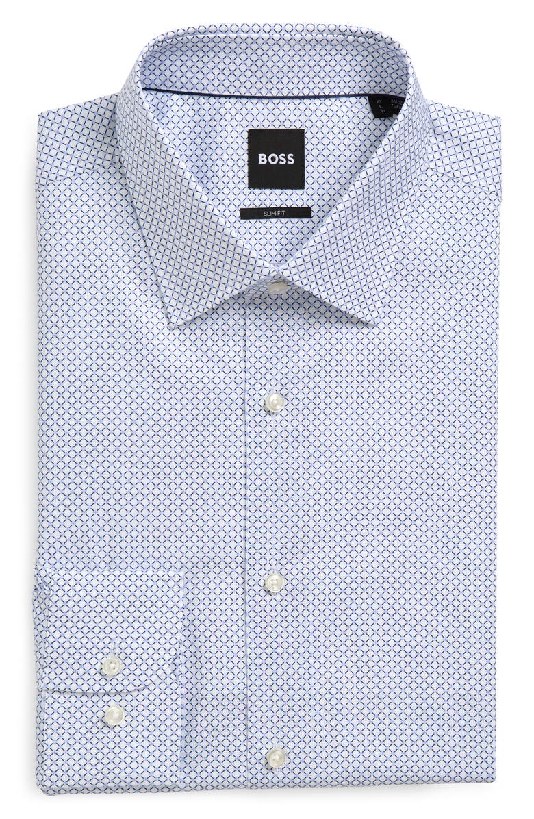BOSS Hank Kent Slim Fit Dress Shirt, Main, color, Light Pastel Blue