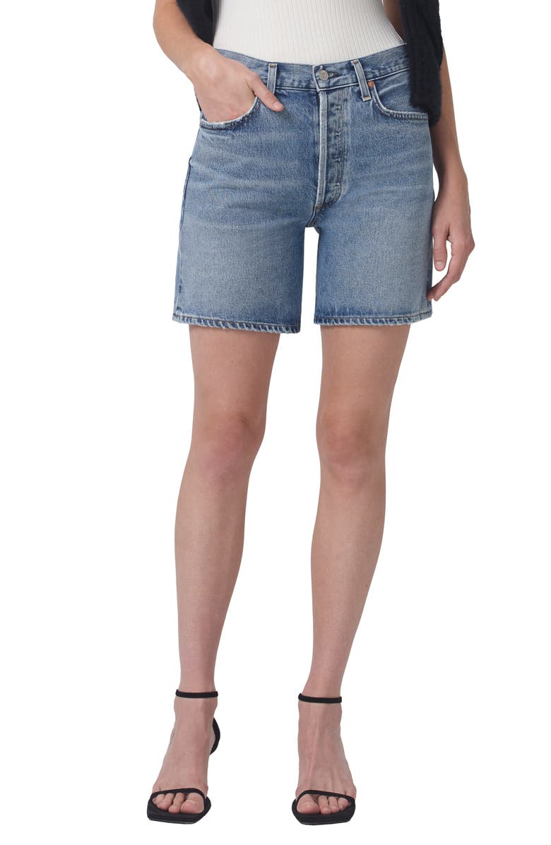 Citizens of Humanity Camilla High Waist Mid Thigh Organic Cotton Denim Shorts, Main, color, 