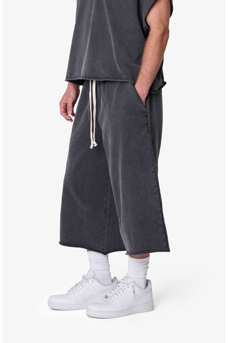 Extra Long Sweat Shorts, Alternate, color, WASHED BLACK
