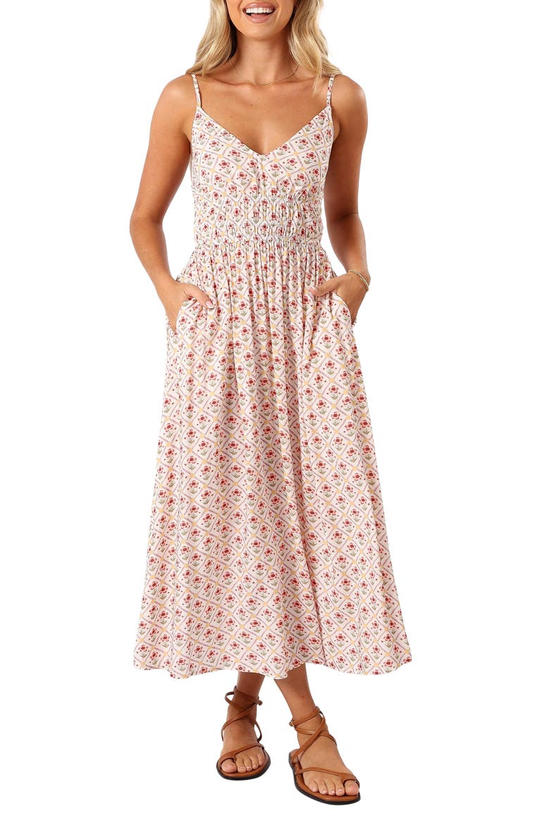 Phoeve Floral Print Midi Dress, Main, color, FLORAL
