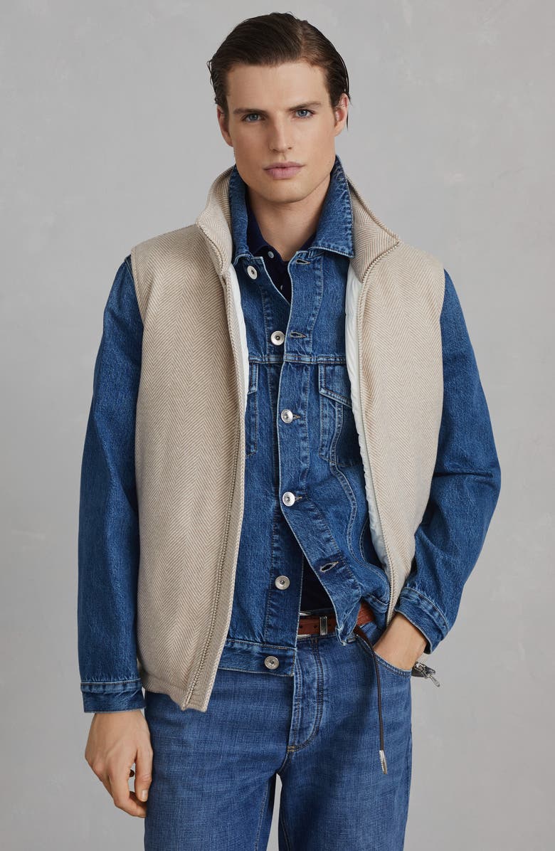 Brunello Cucinelli Chevron down vest, Alternate, color, 