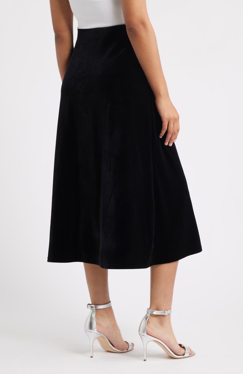 Anne Klein Bias Cut Pull-On Midi Skirt, Alternate, color, Anne Black