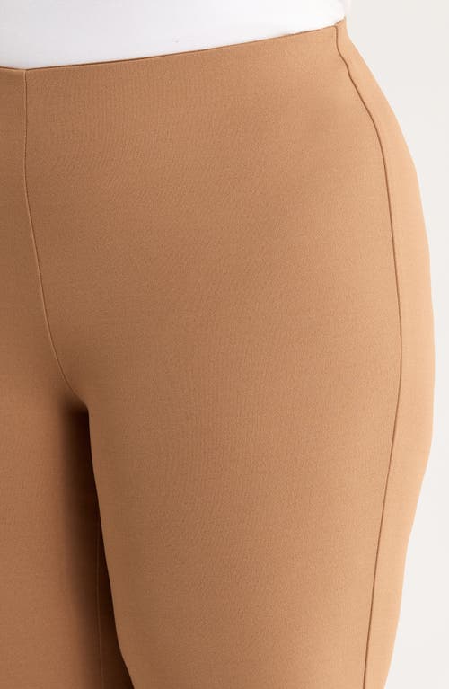 Anne Klein Hollywood High Waist Ankle Pull-on Pants In Brown