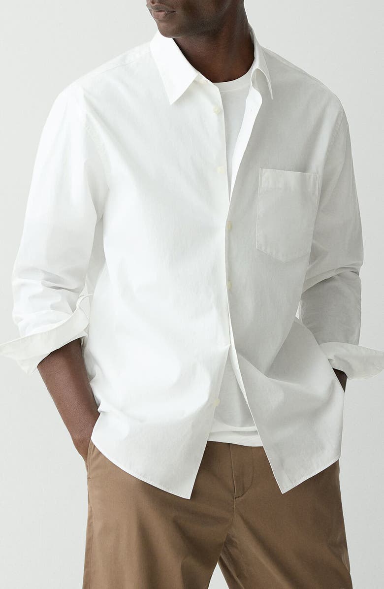 Theory Weekend Solid Cotton Button-Up Shirt, Alternate, color, White