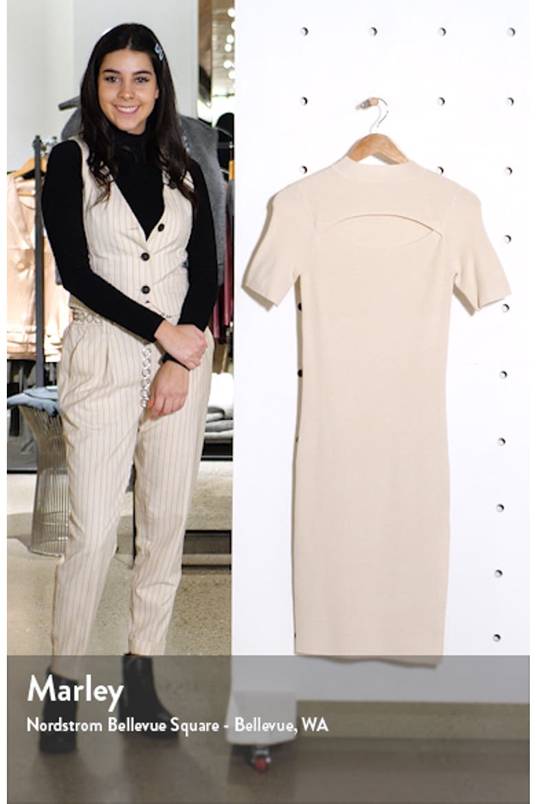 Cutout Front Mock Neck Sweater Dress video
