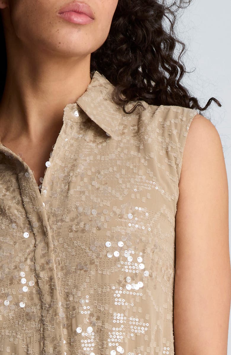 Kenneth Cole Sequin Sleeveless Midi Shirtdress, Alternate, color, 