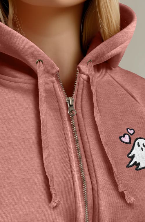 DALIX DALIX HEARTLY GHOST ZIP FLEECE HOODIE 