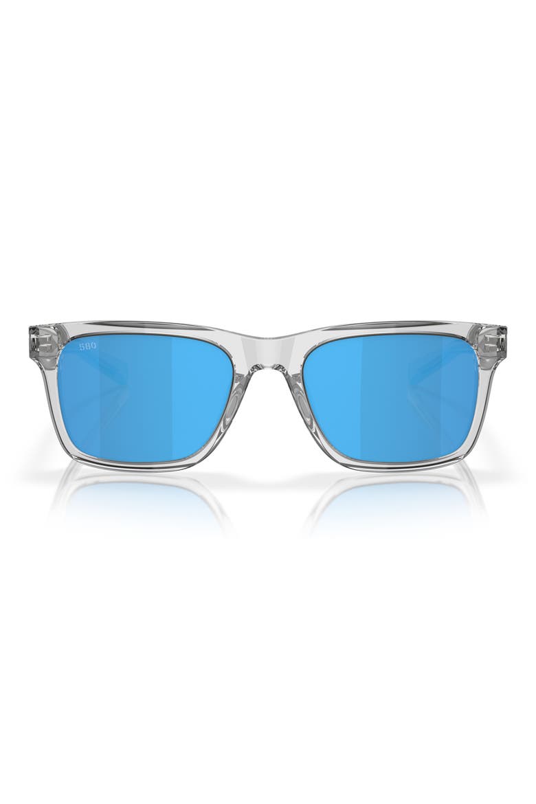 Tybee 55mm Polarized Rectangular Sunglasses, Main, color, TRANSPARENT GREY