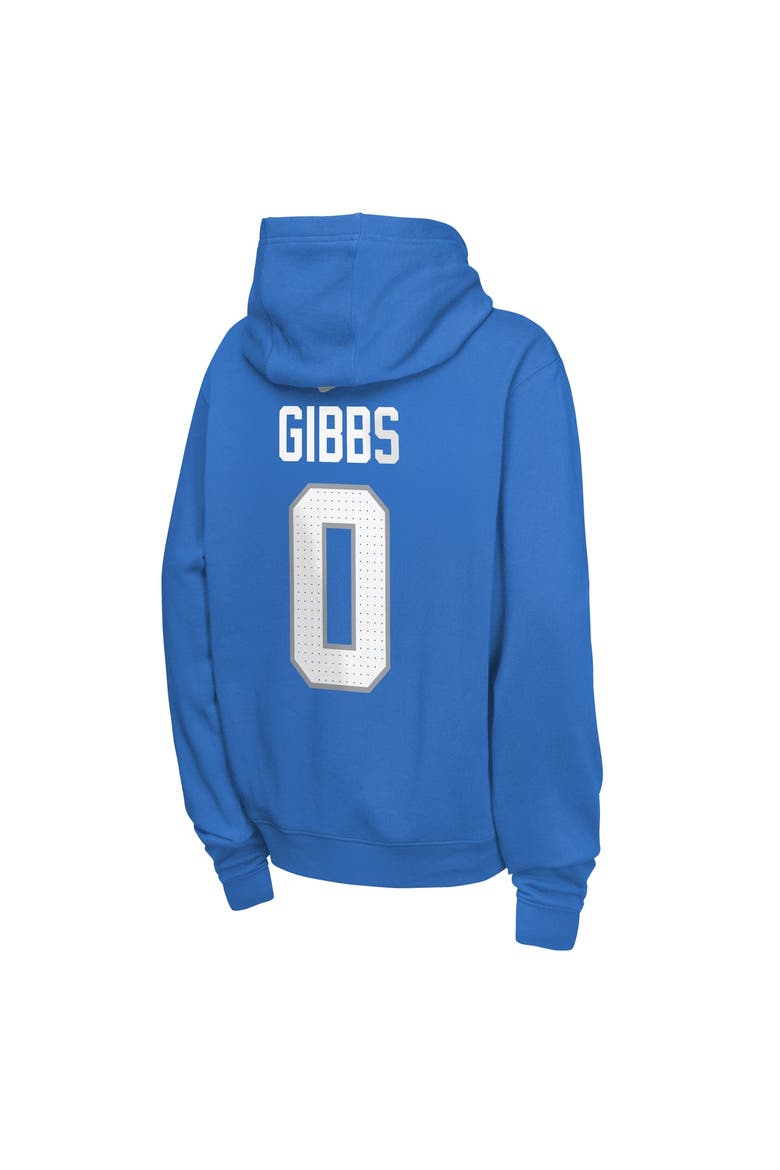 Youth Nike Jahmyr Gibbs Blue Detroit Lions Name & Number Club Fleece Hoodie, Alternate, color, Blue