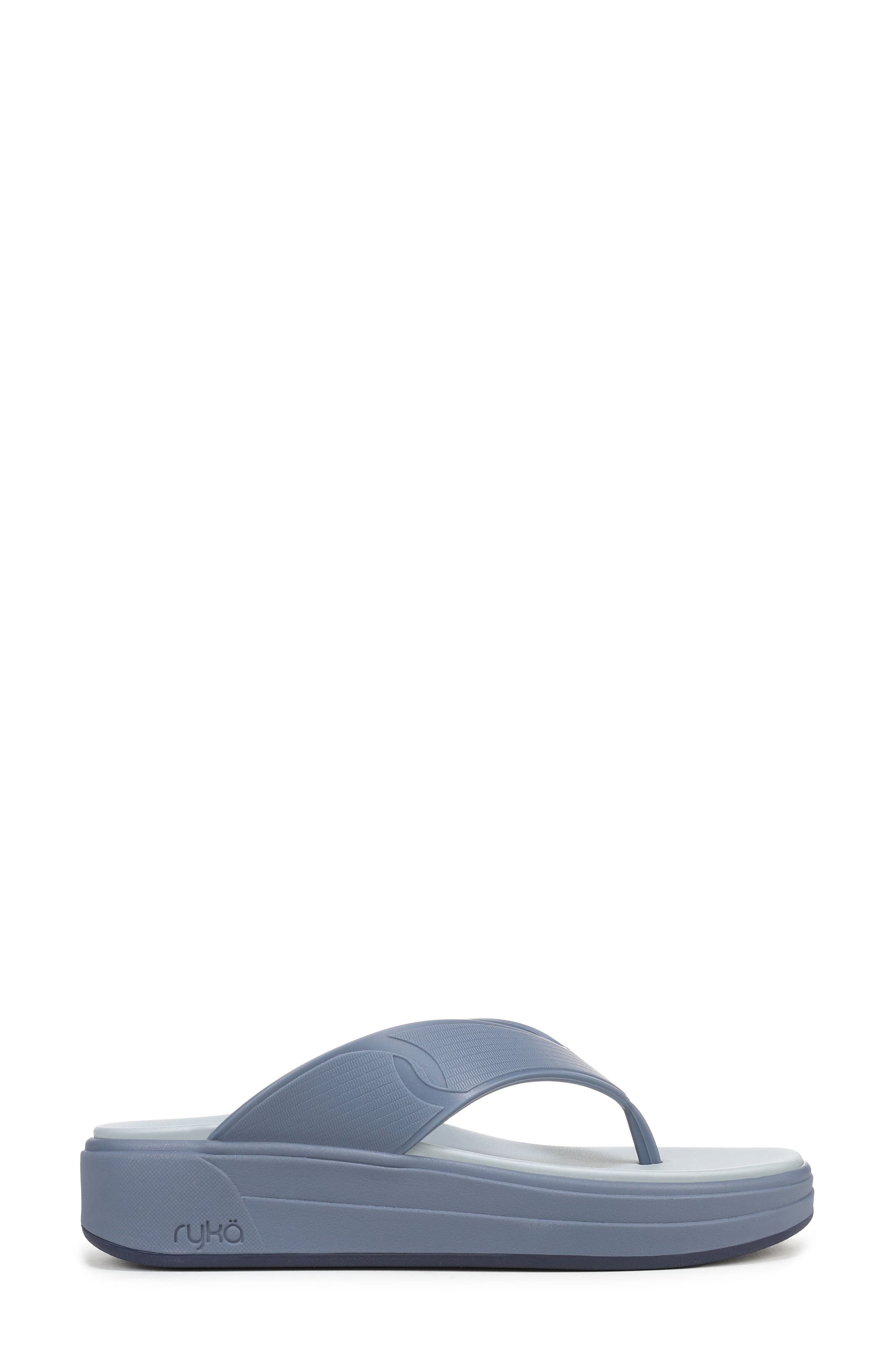 Viv Platform Thong Sandal, Alternate, color, FLINTSTONE BLUE