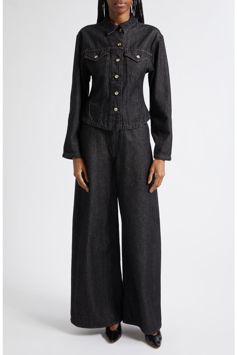 Slick High Waist Wide Leg Jeans, Alternate, color, ASH WASH