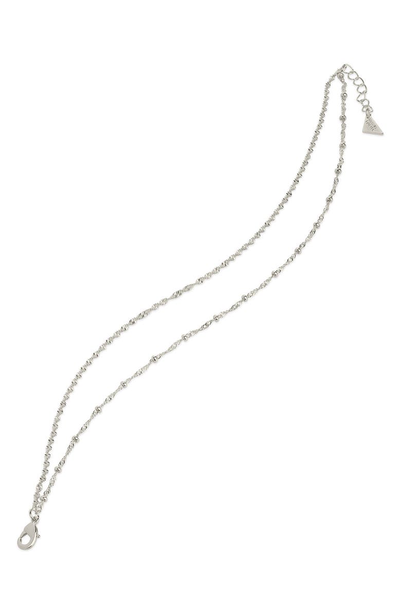 Sterling Forever Kyra Layered Chain Anklet, Alternate, color, Silver