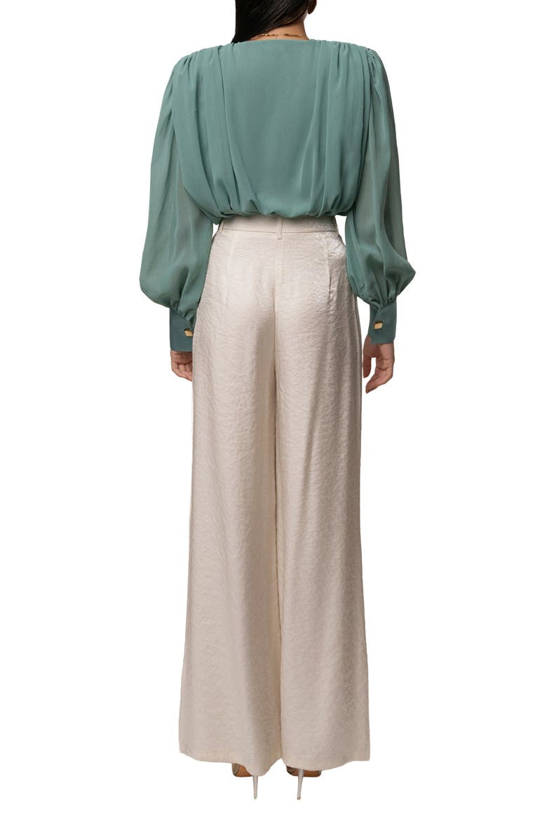 Refined Pleated Chiffon Top, Alternate, color, Teal