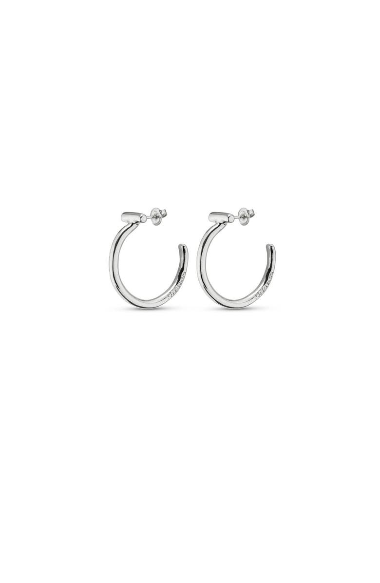 UNODE50 Polished Round Earrings, Main, color, Silver