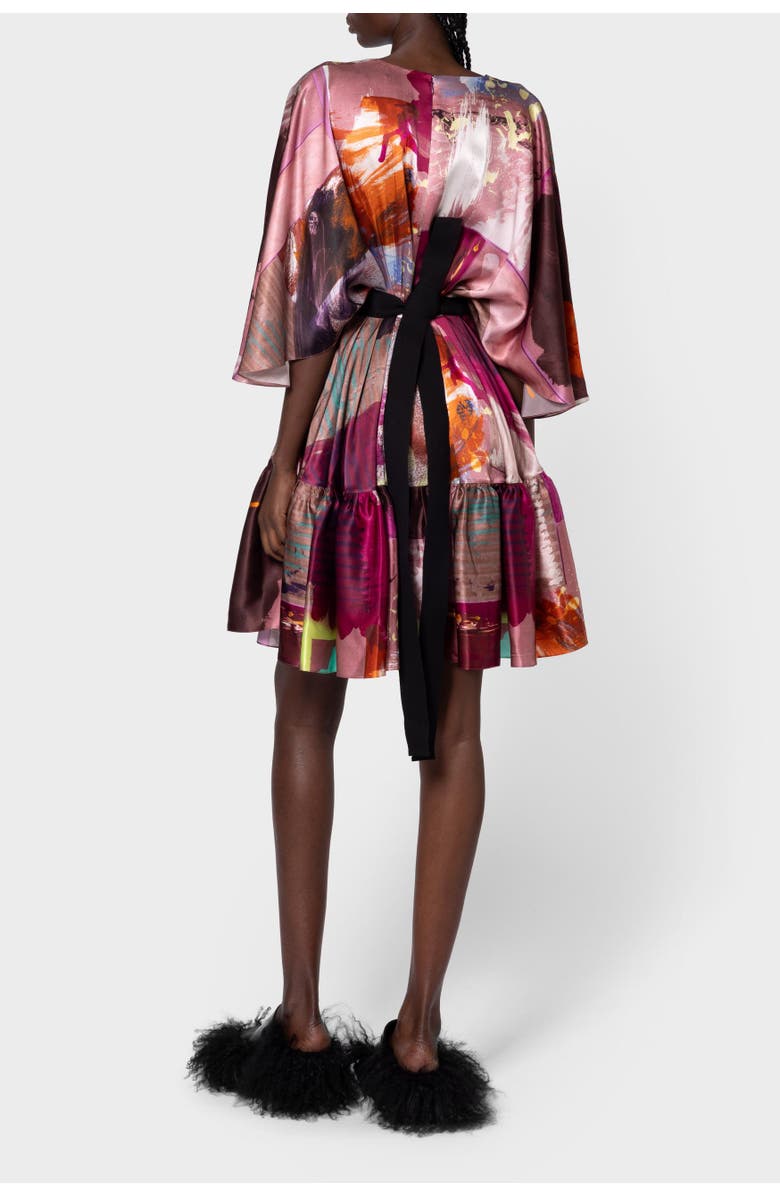 Roksanda Yasmin Printed Silk Mini Dress, Alternate, color, Lilas Pictorial Print