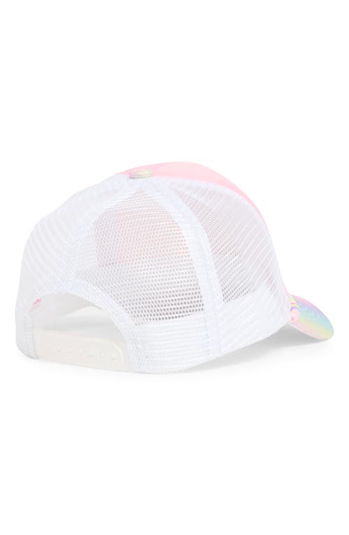 Shop Capelli New York Kids' Flower Smiley Trucker Hat In Pink Multi Combo