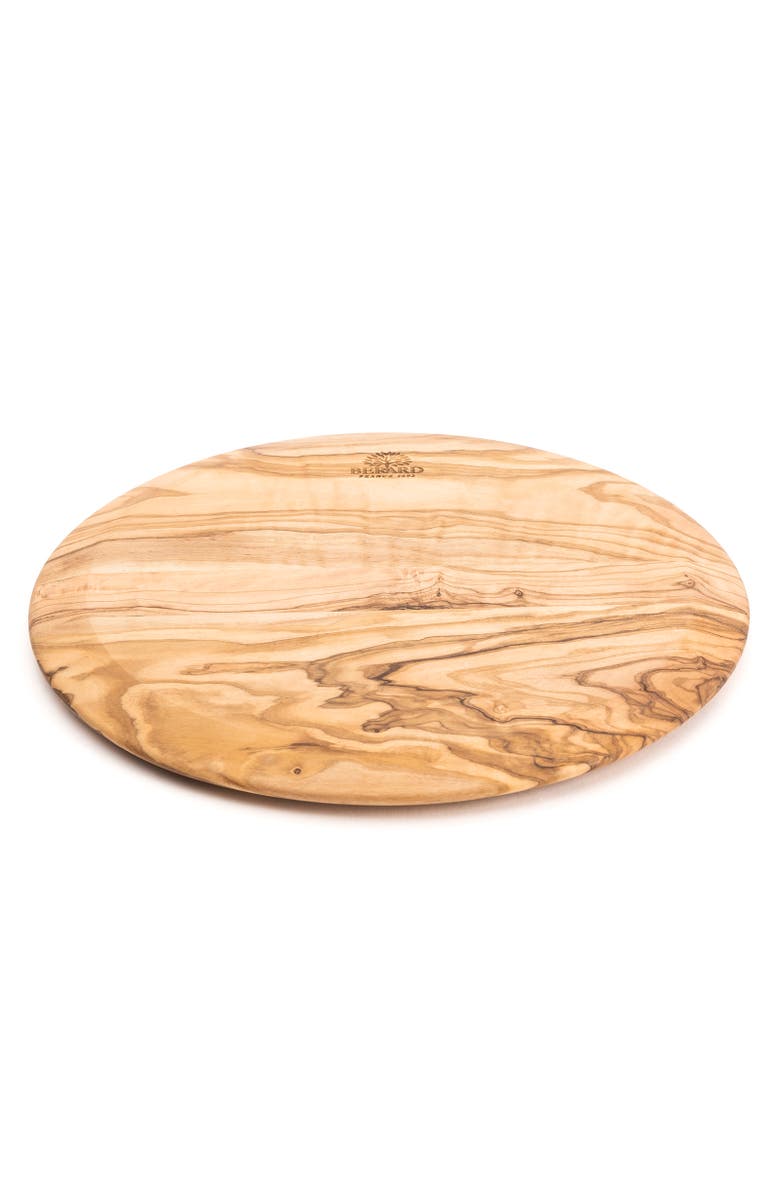Berard Olivewood Handcrafted 9-Inch Round Cutting Board, Main, color, Brown