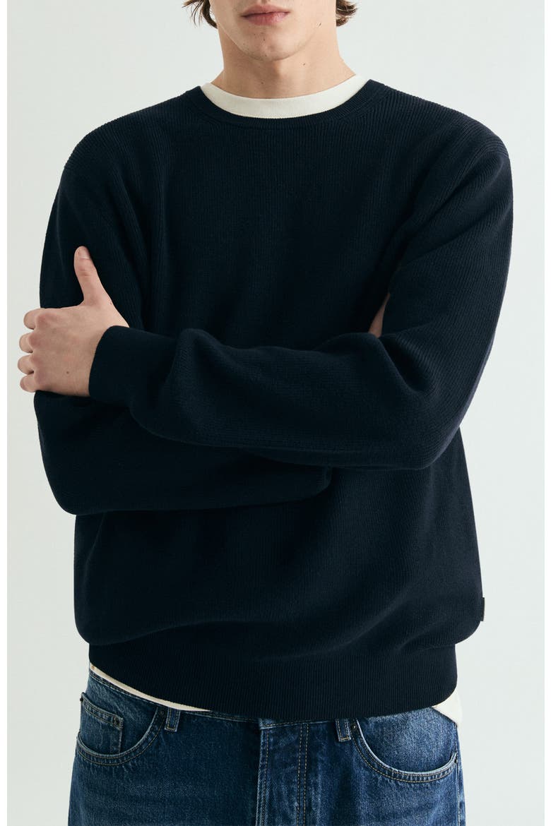 Textured Knit Sweater, Main, color, Navy