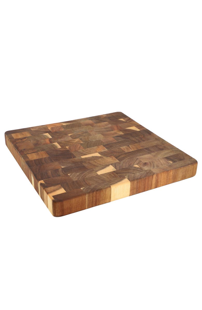 Megachef 13.75 Inch Square Thick Acacia Wood Serving and Cutting Butcher Board, Alternate, color, Acacia