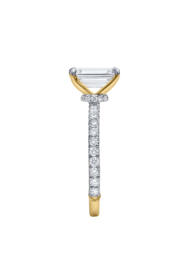 Kiara 14K Gold Emerald Cut Lab Grown Diamond Engagement Ring - 2 ct, Alternate, color, 14K Yellow Gold