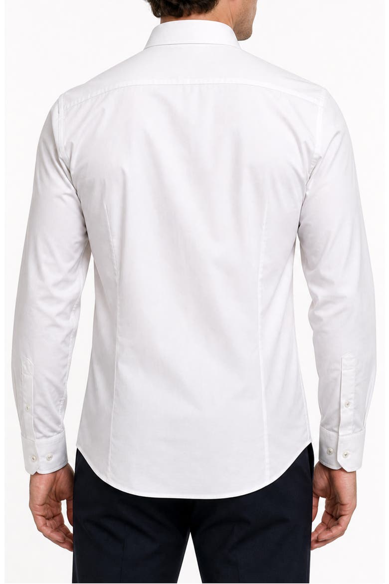 Stretch Cotton Button Up Shirt, Alternate, color, WHITE