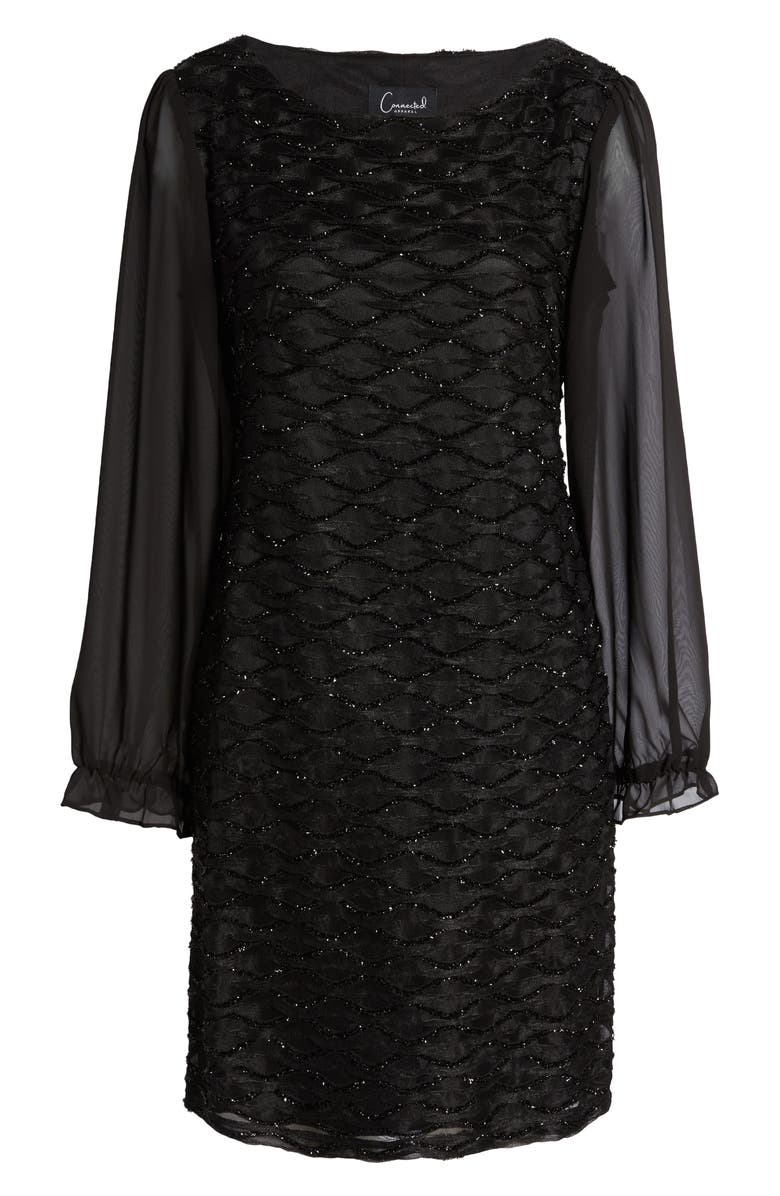 Connected Apparel Sequin Long Sleeve Dress, Alternate, color, 