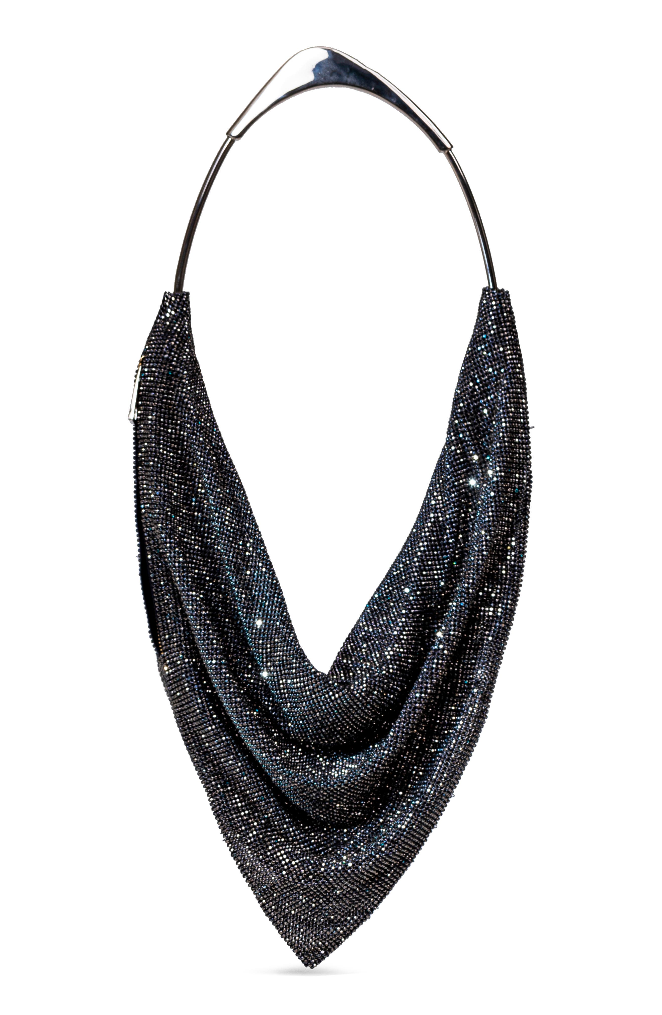 Benedetta Bruzziches Ursula Crystal Mesh Shoulder Bag, Main, color, 