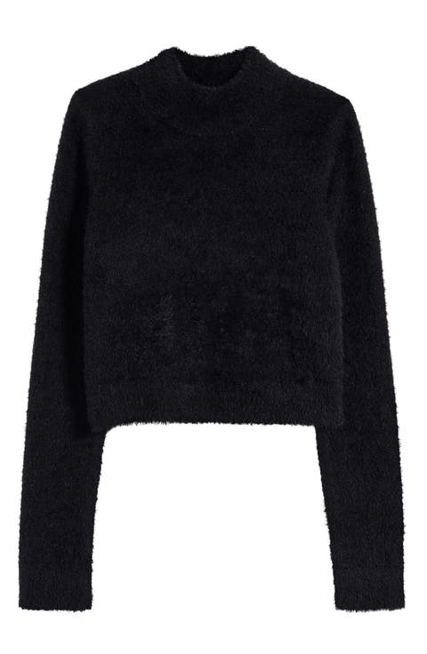 Kids' Eyelash Knit Crop Sweater