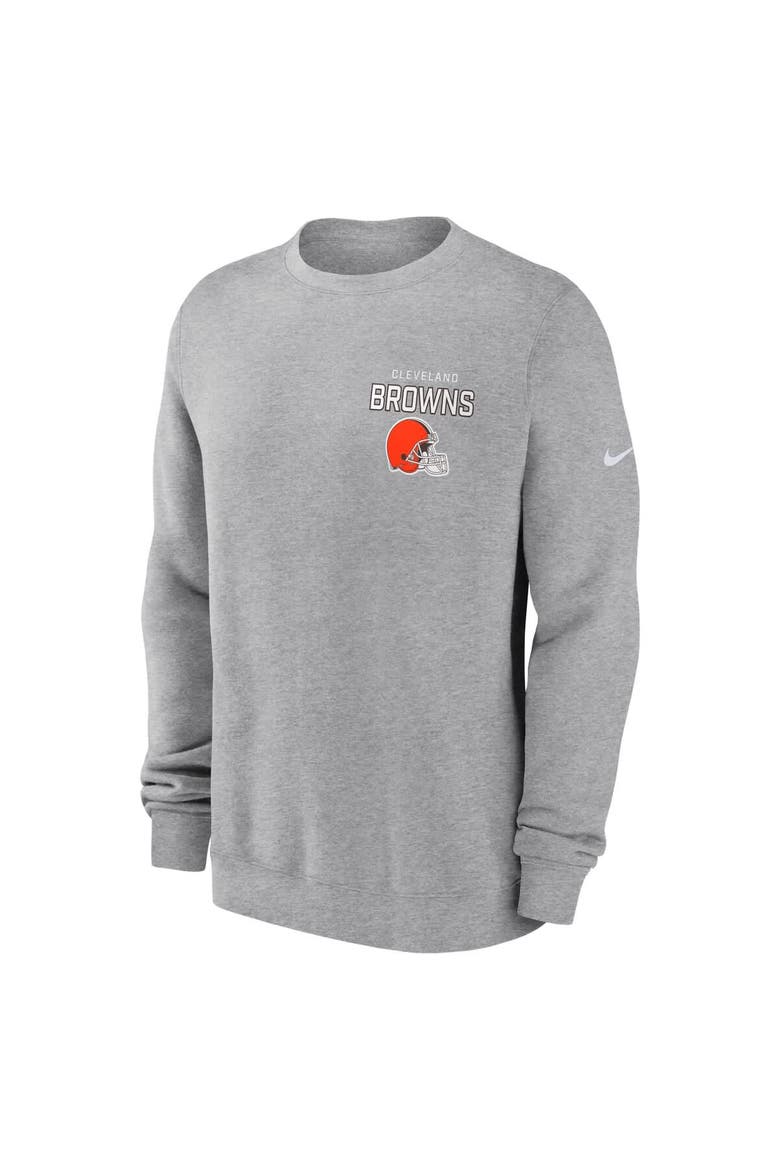 Men's Nike Heather Gray Cleveland Browns Primetime Club Fleece Pullover Sweatshirt, Alternate, color, Heather Gray