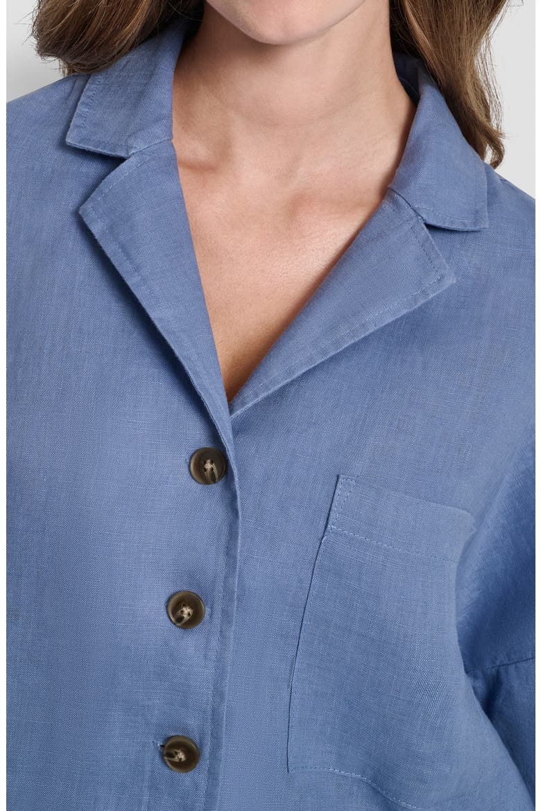 Linen Camp Shirt, Alternate, color, LIBERTY SKY