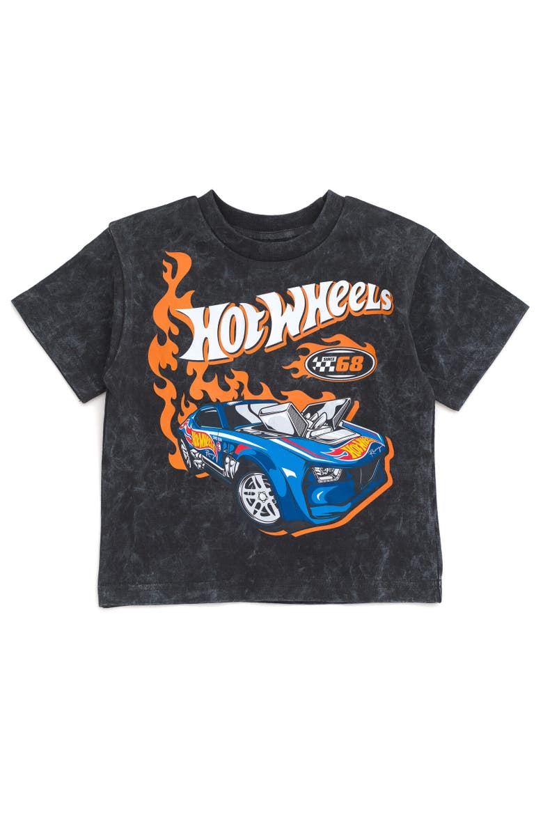 Hot Wheels T-Shirt & Woven Shorts Set, Alternate, color, Charcoal Gray