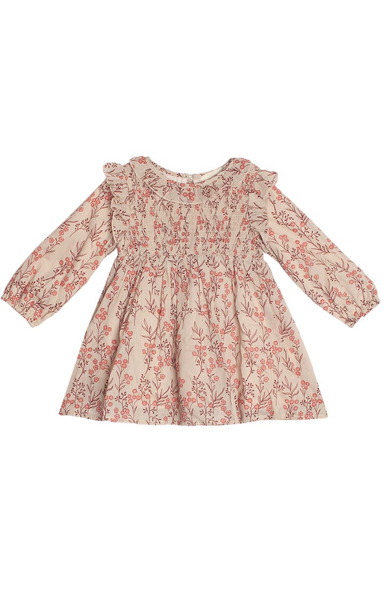 Mabel + Honey Autumn Floral Tan Long Sleeve Dress, Main, color, Tan